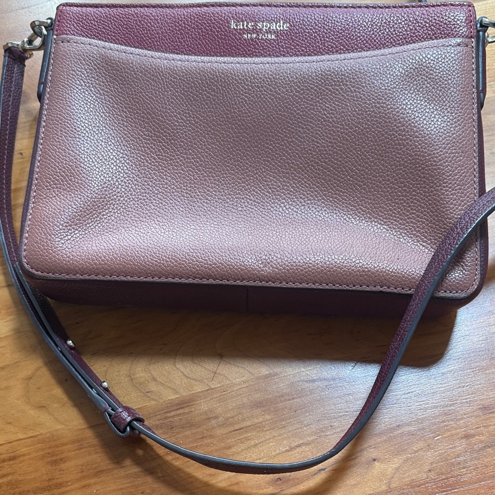 Kate Spade Burgundy and Brown Crossbody Bag
